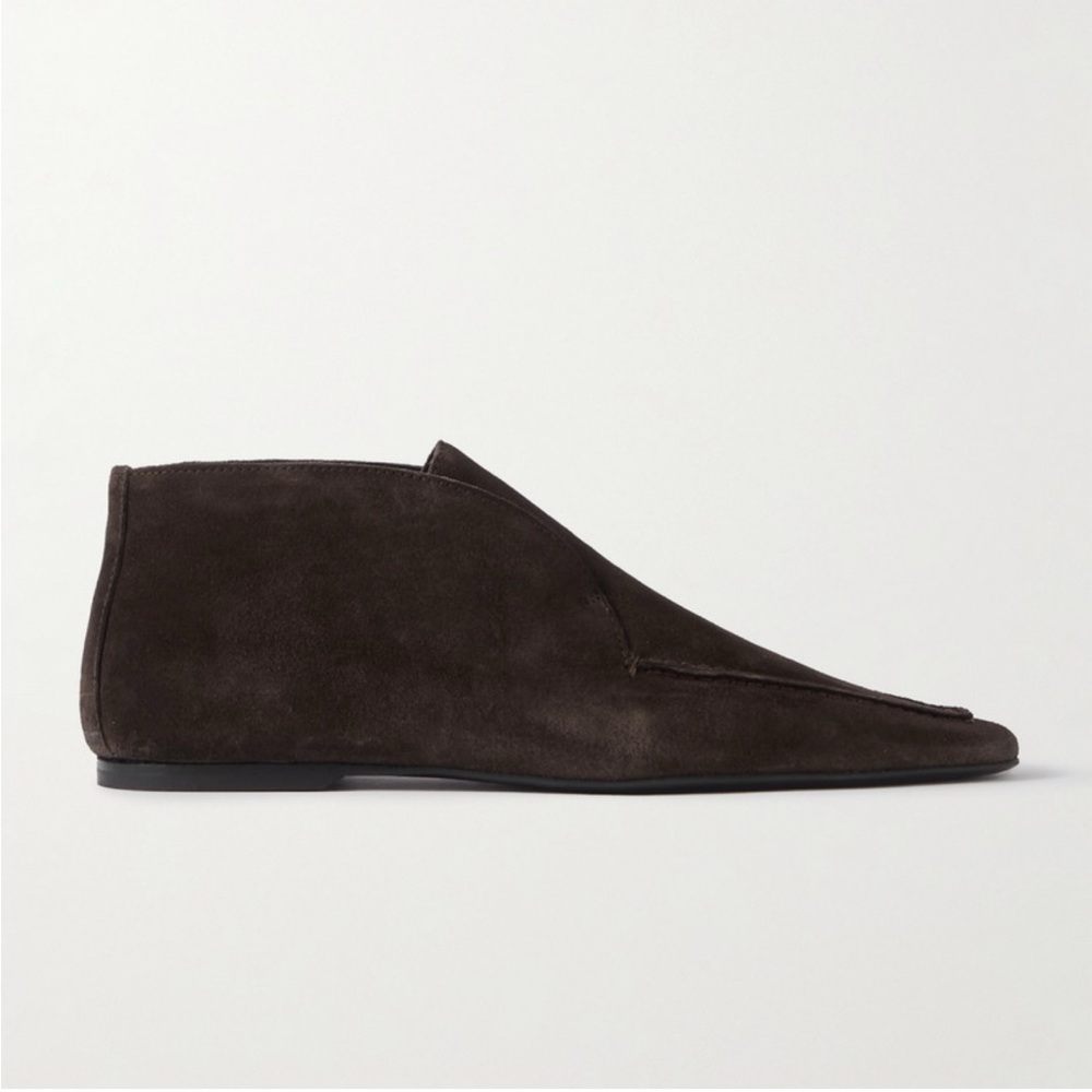 Toteme Dark Brown Suede Shoes